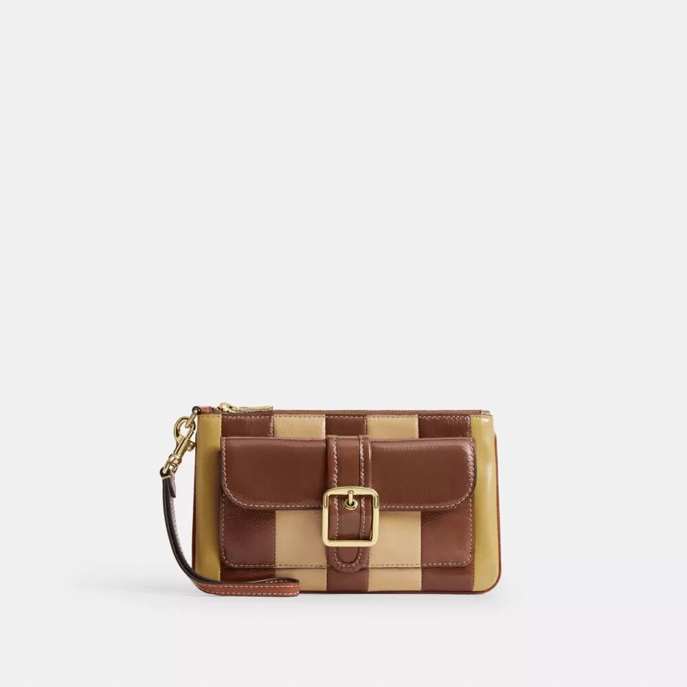 Ashton-håndledstaske med stribet patchwork