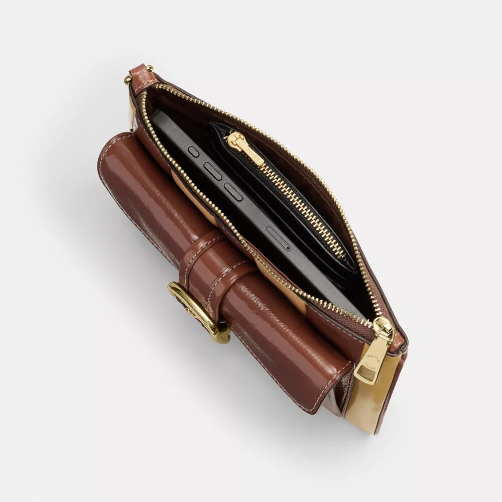 Ashton-håndledstaske med stribet patchwork