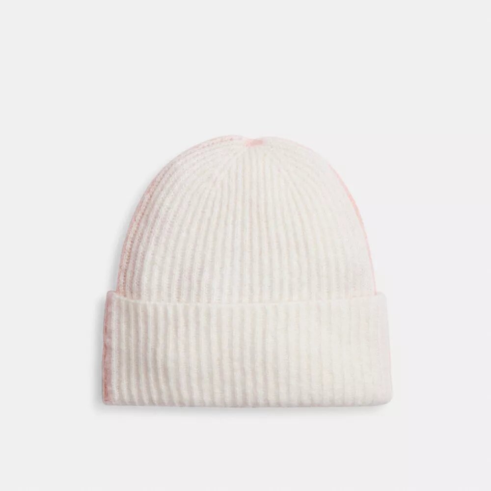 Beanie med farveblokke og gummipatch