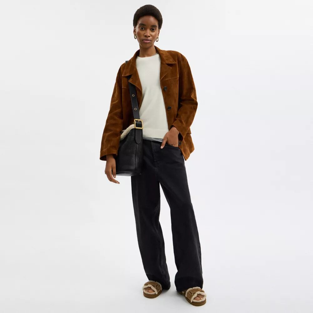 Bleecker Bucket-taske i shearling