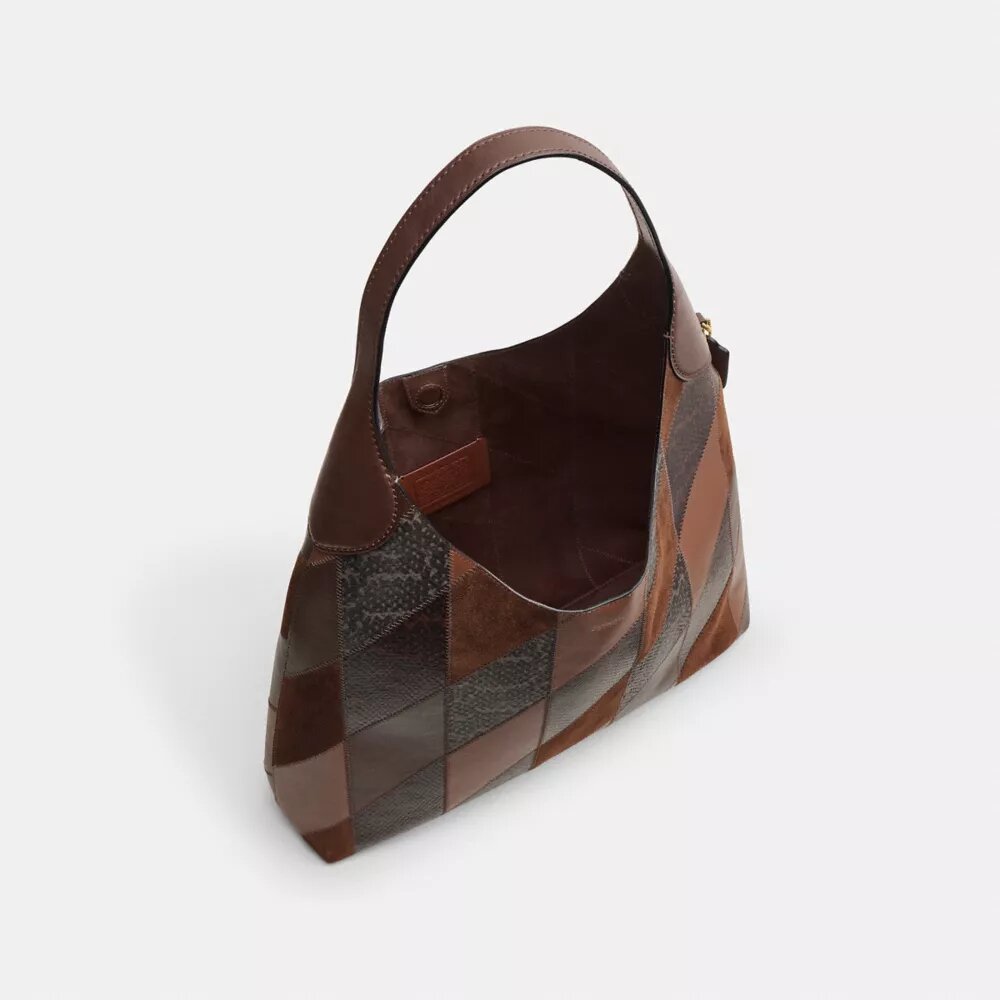 Brooklyn skuldertaske 39 med patchwork i slangeskind