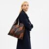 Brooklyn skuldertaske 39 med patchwork i slangeskind