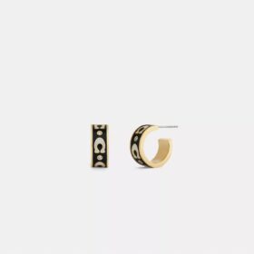 C Huggie-øreringe i gentaget design