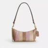 Caitlin skuldertaske med stribet patchwork