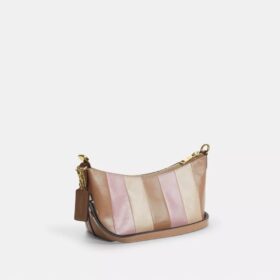 Caitlin skuldertaske med stribet patchwork