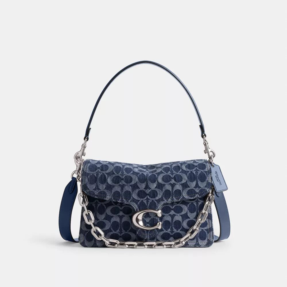 Chain Tabby skuldertaske i signaturdenim