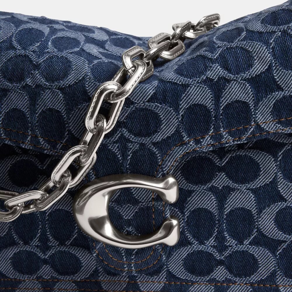 Chain Tabby skuldertaske i signaturdenim