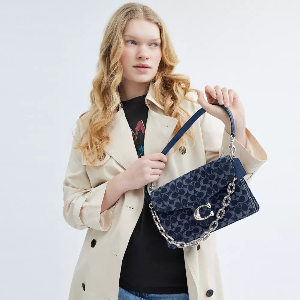 Chain Tabby skuldertaske i signaturdenim
