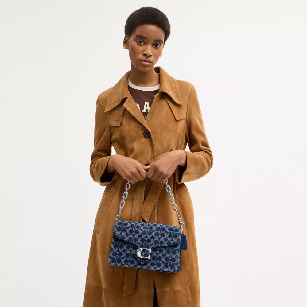 Chain Tabby skuldertaske i signaturdenim
