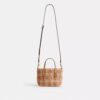 City Mini-tote-tasker med gingham-mønster