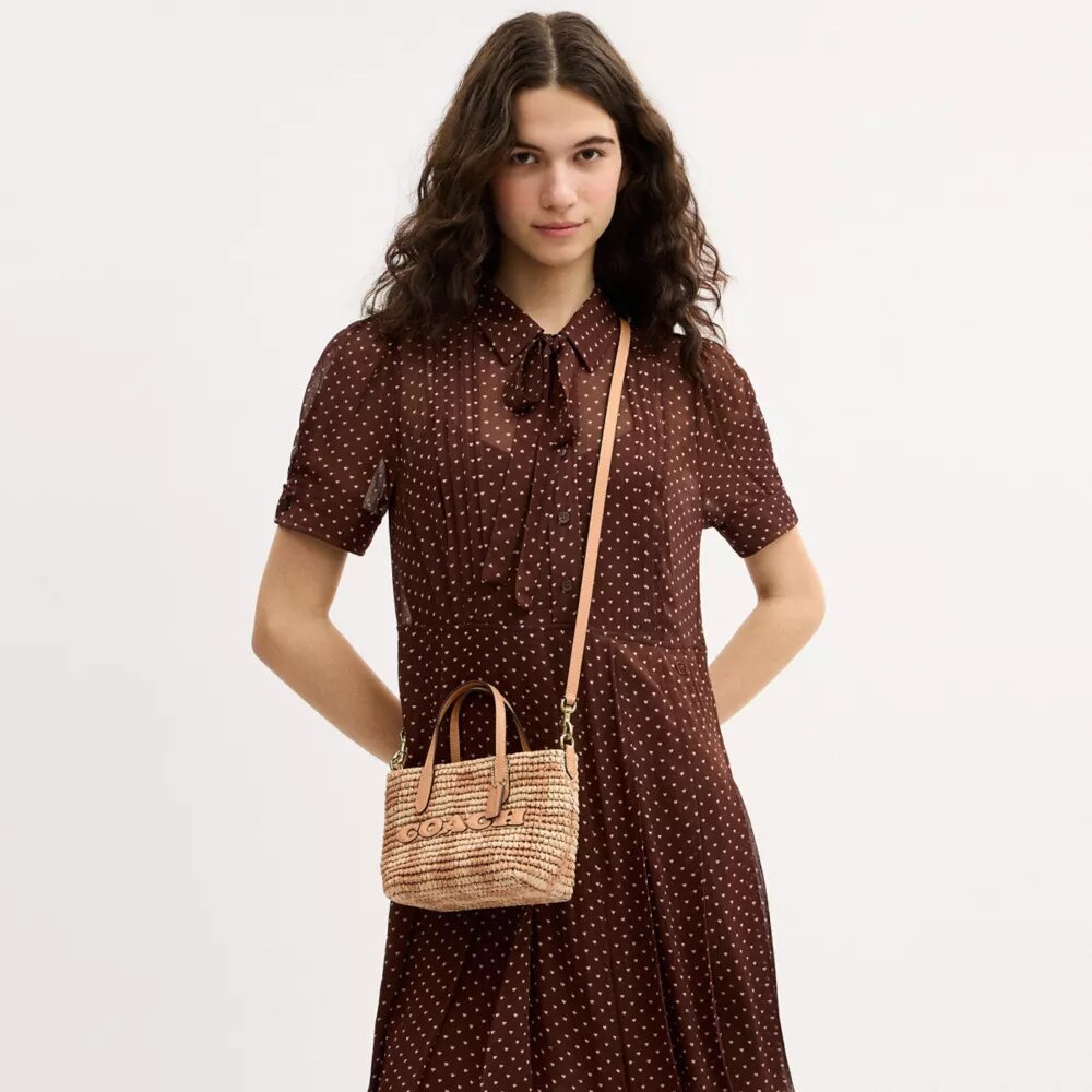 City Mini-tote-tasker med gingham-mønster