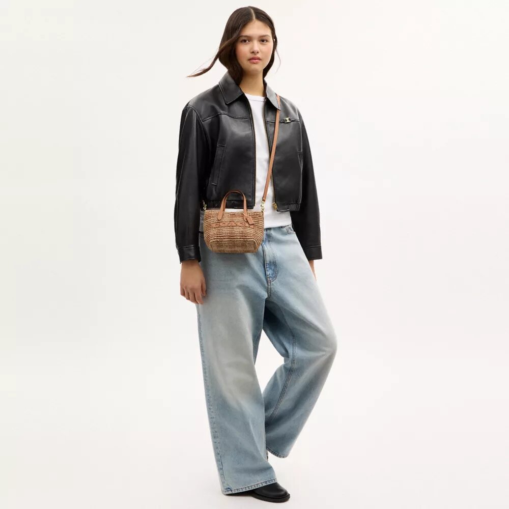 City Mini-tote-tasker med gingham-mønster