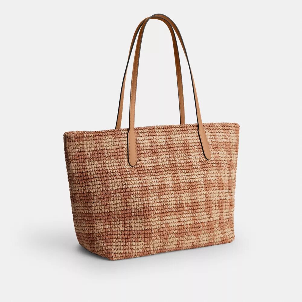 City-tote-taske med gingham-mønster