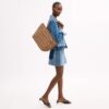 City-tote-taske med gingham-mønster