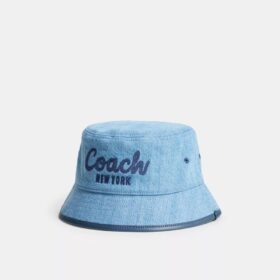 Coach Script-broderet denim-buckethat