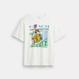 Collage Train T-shirt i afslappet pasform af økologisk bomuld