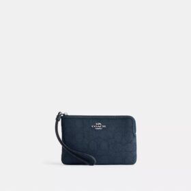 Corner Zip Håndledstaske i Signature Jacquard
