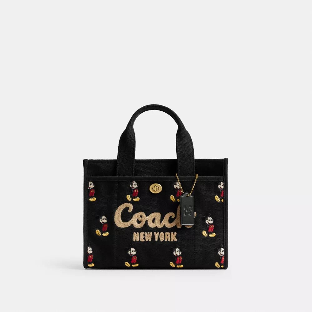 Disney X Coach Cargo Tote-tasker 26 med Mickey Mouse i regenerativt bomuldslærred
