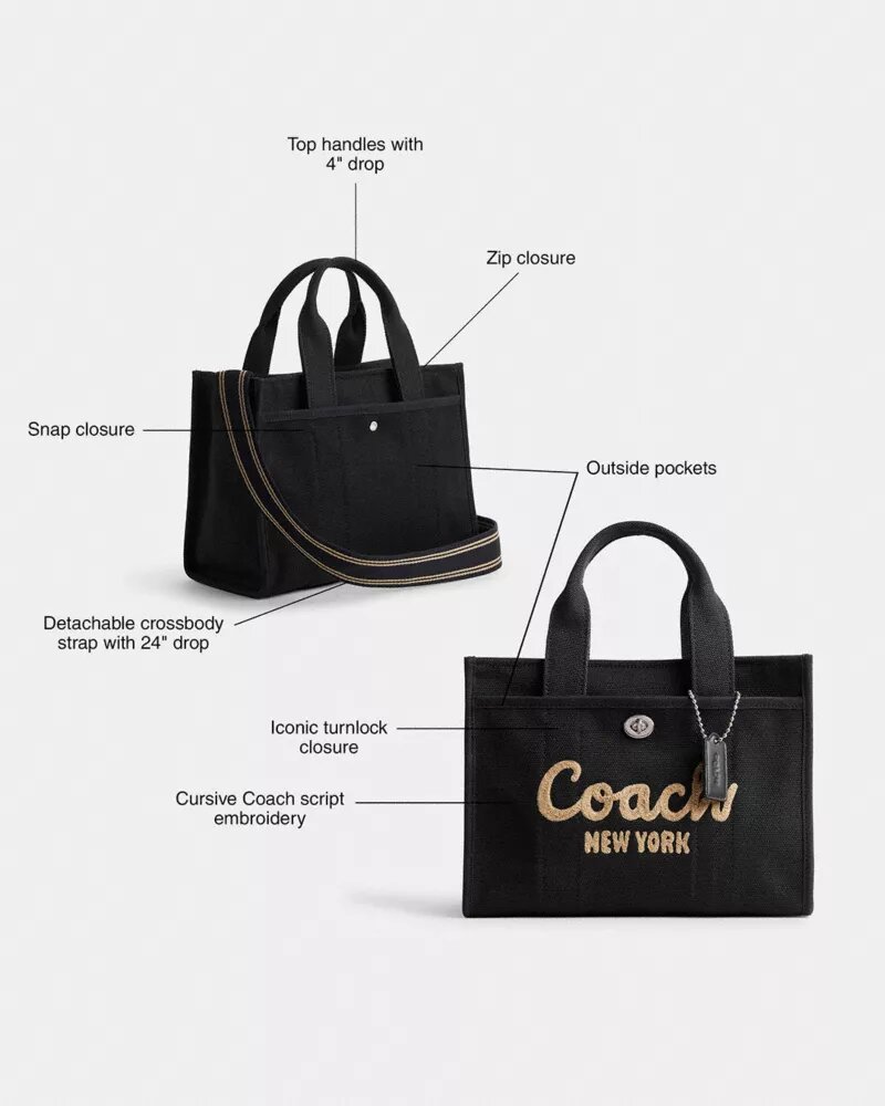 Disney X Coach Cargo Tote-tasker 26 med Mickey Mouse i regenerativt bomuldslærred