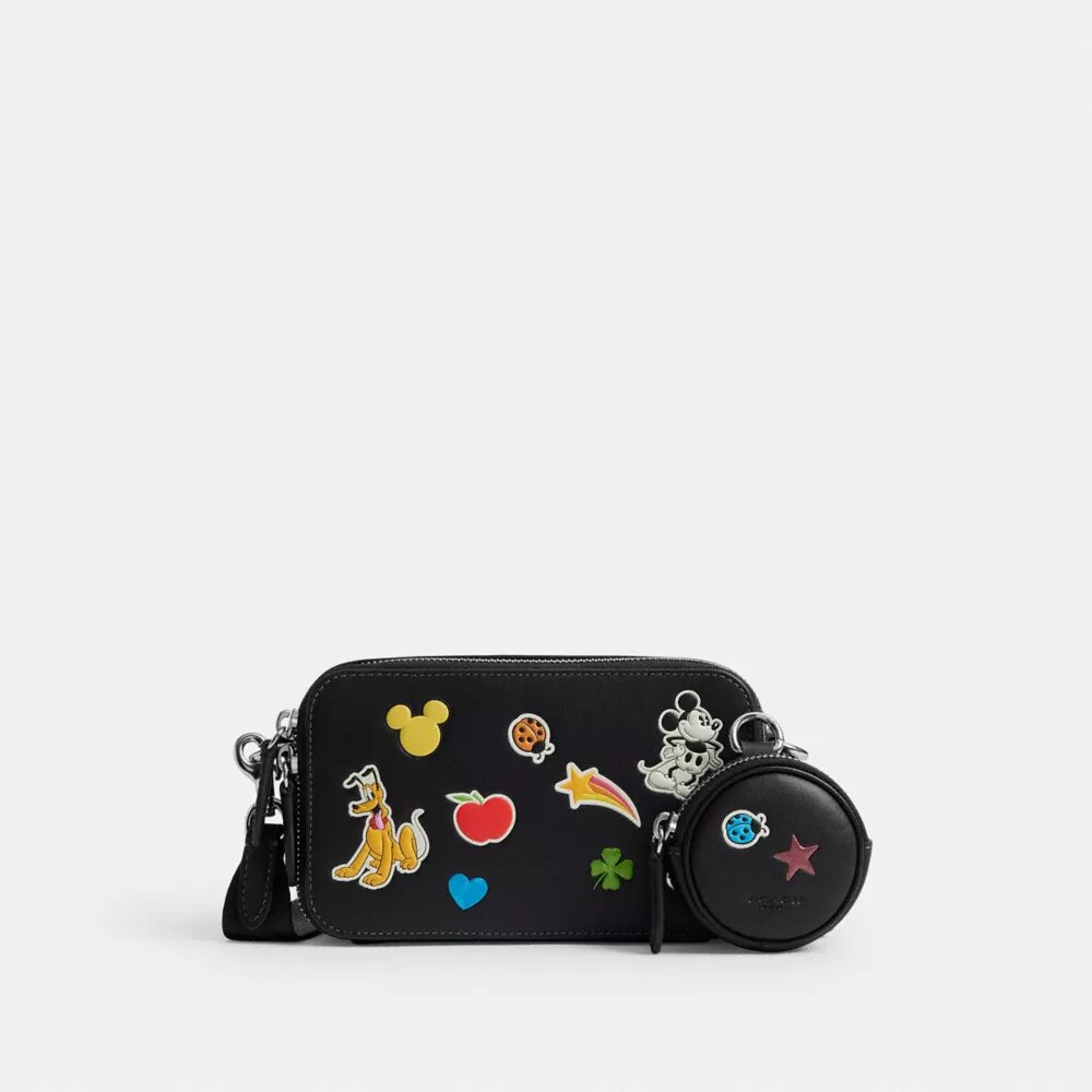 Disney X Coach Charter Slim crossbody-taske med klistermærketryk