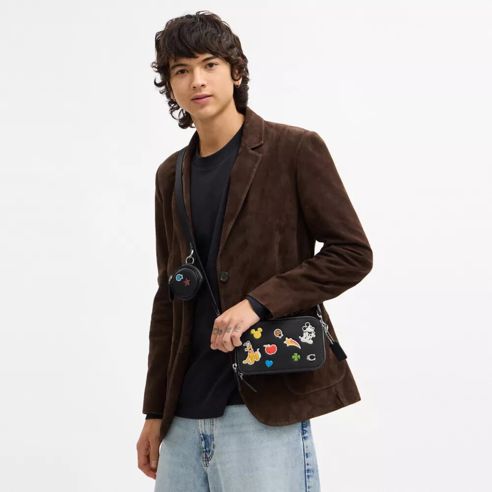 Disney X Coach Charter Slim crossbody-taske med klistermærketryk