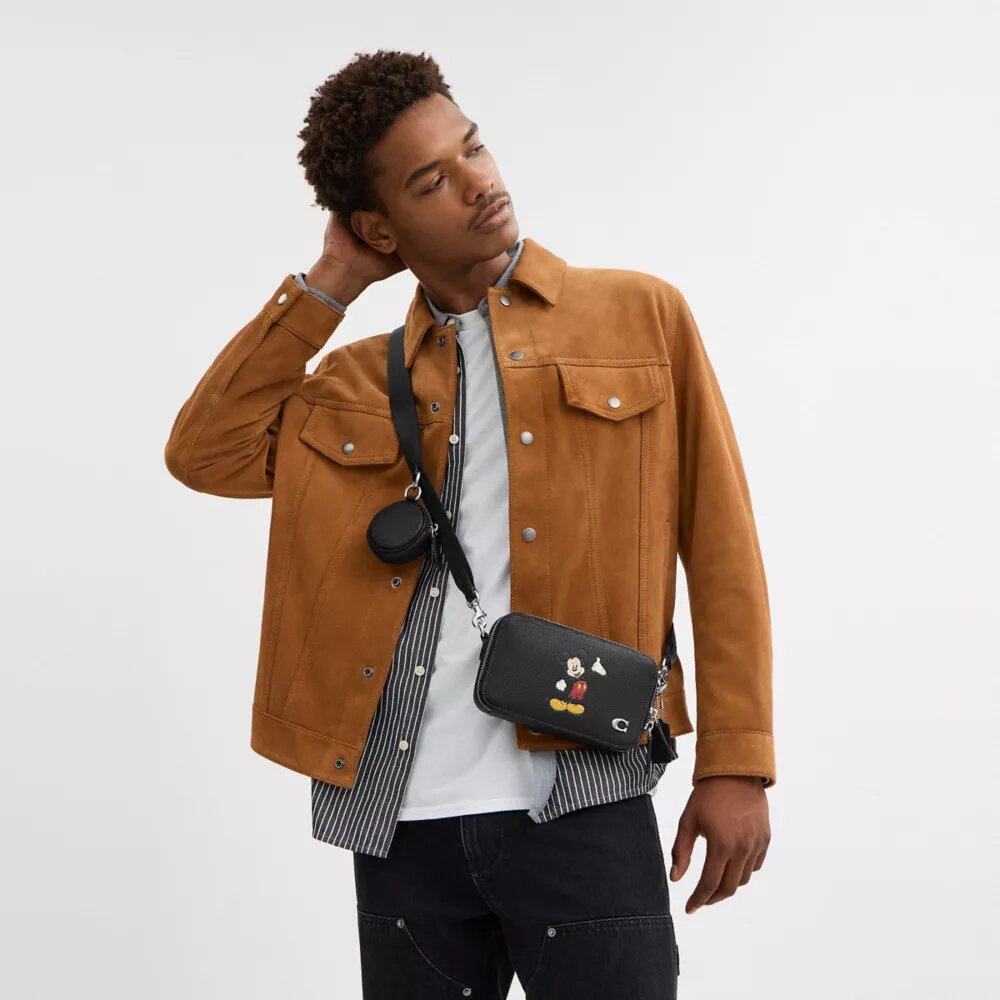 Disney X Coach Charter Slim crossbody-taske med Mickey Mouse