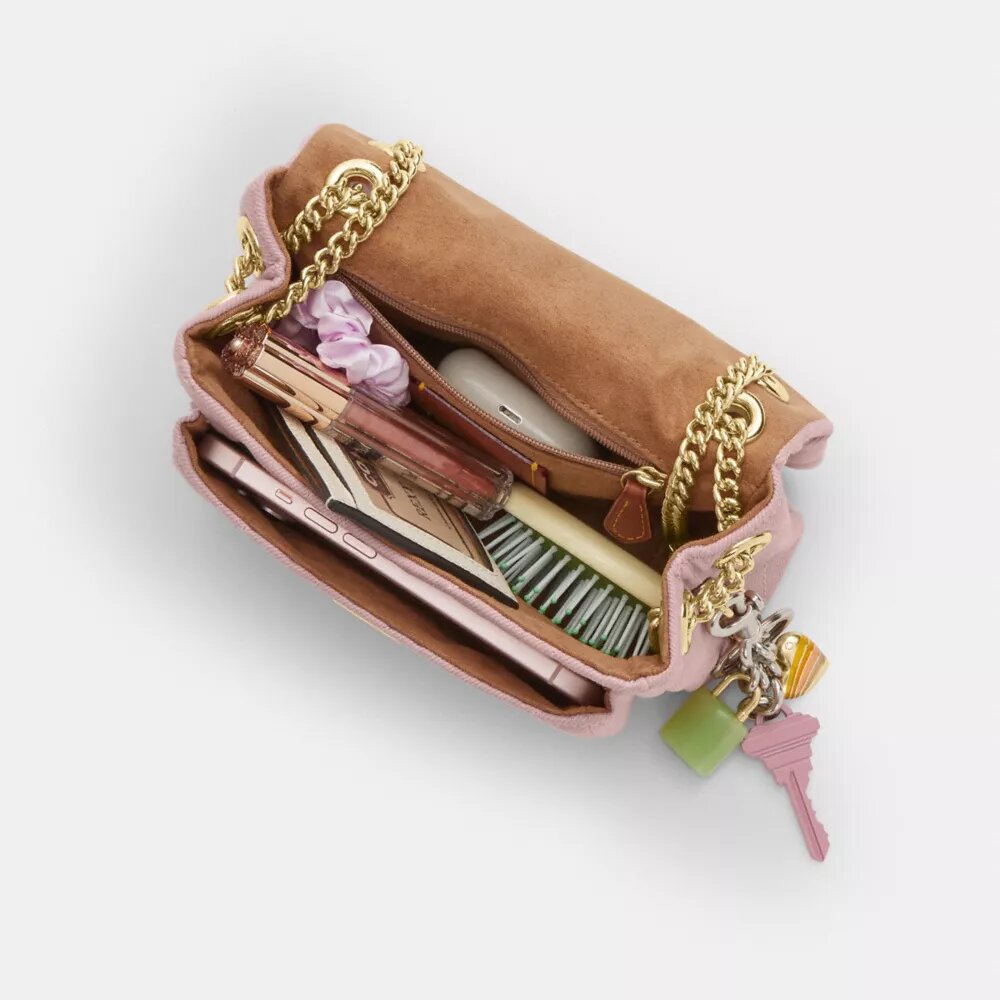 Elodie crossbody-taske 18 i Loved Denim med quiltning