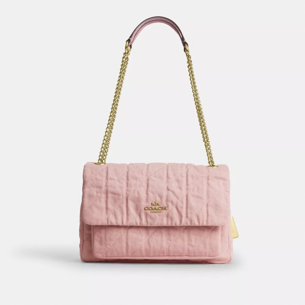 Elodie crossbody-taske i Loved Denim med quiltning