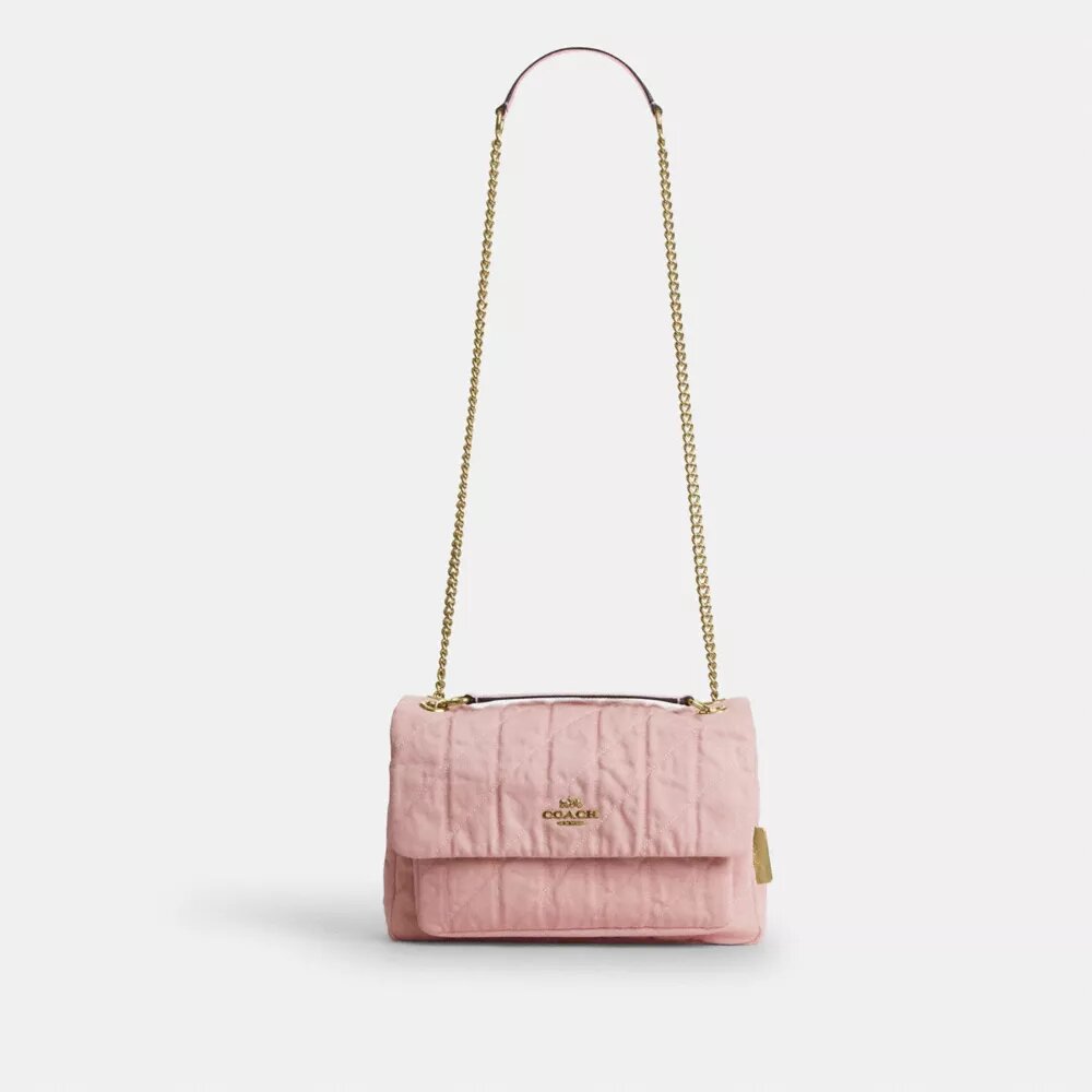 Elodie crossbody-taske i Loved Denim med quiltning