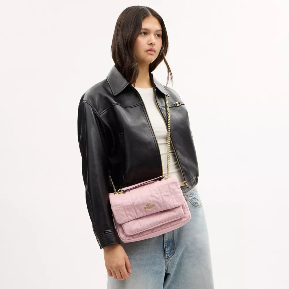 Elodie crossbody-taske i Loved Denim med quiltning