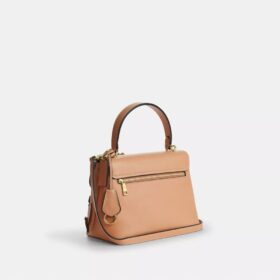 Emory-taske med håndtag og blomsterapplikation