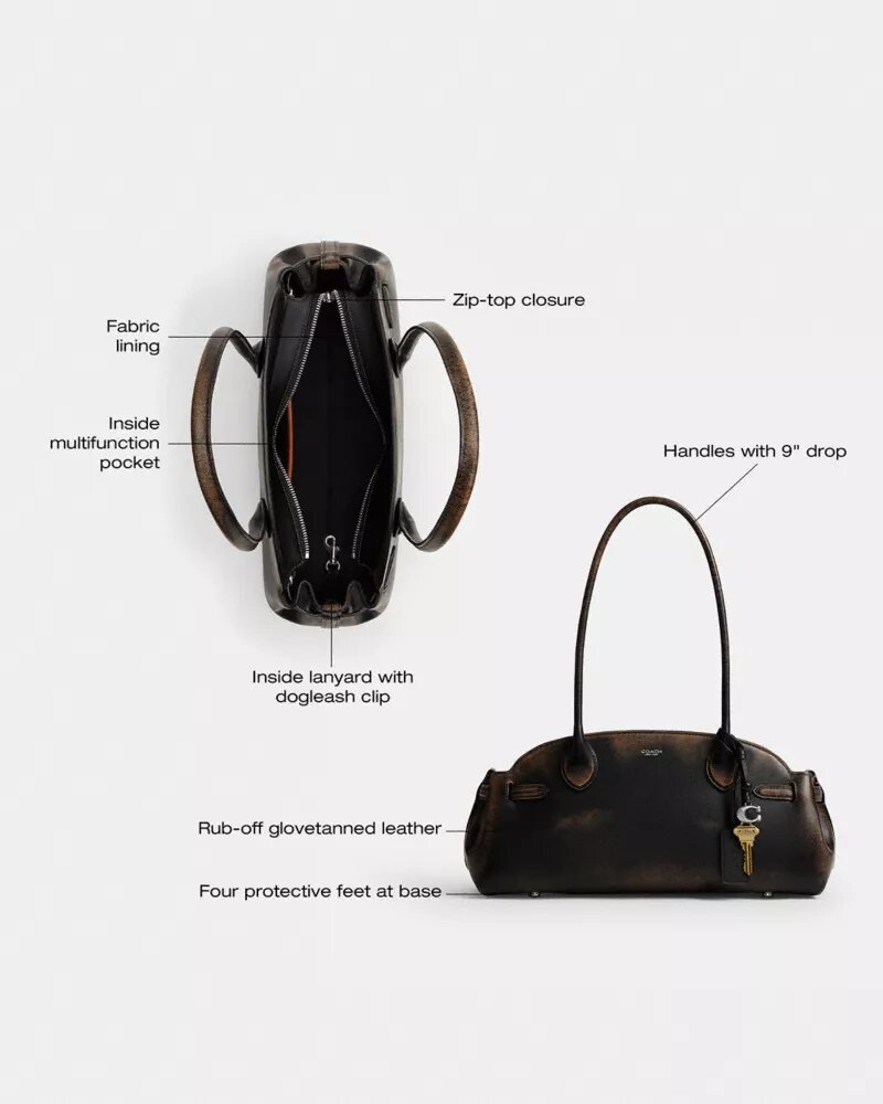 Empire Carryall-tasker 34 i patineret læder