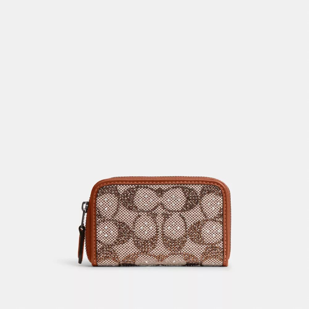 Essential lille kortetui med lynlås hele vejen rundt i Crystal Signature Jacquard