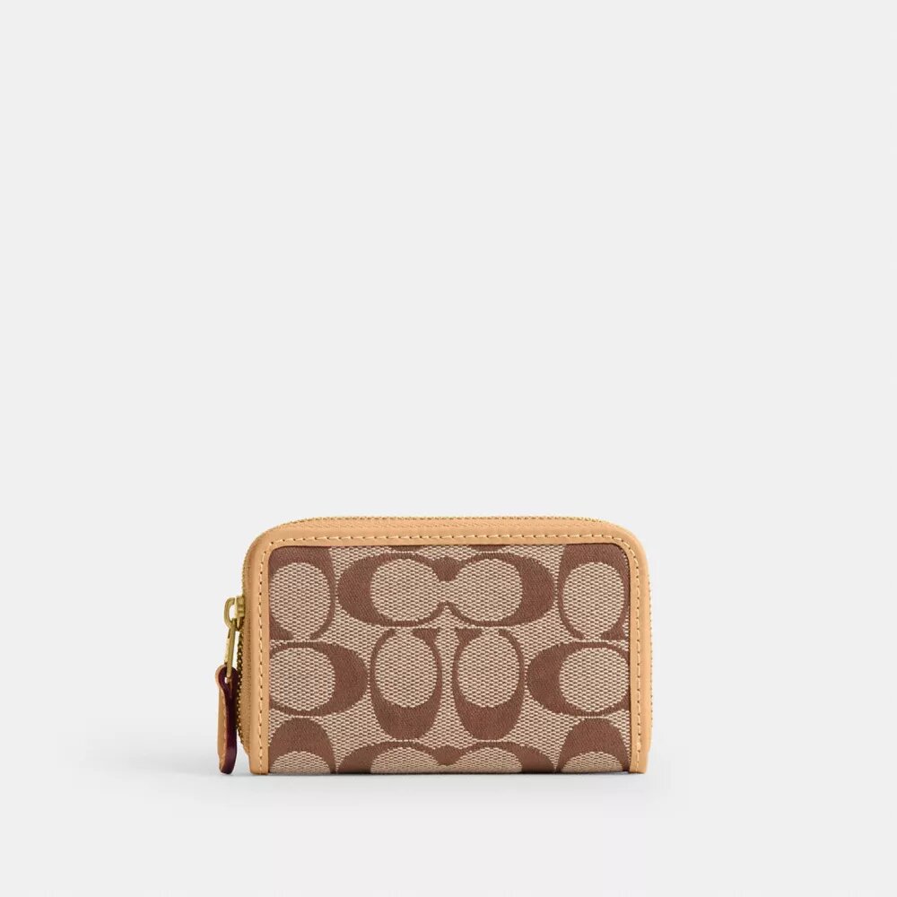 Essential lille kortetui med lynlås hele vejen rundt i Signature Jacquard
