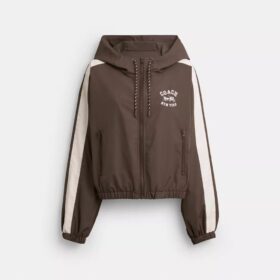 Farveblok-vindjakke i genanvendt Polyester