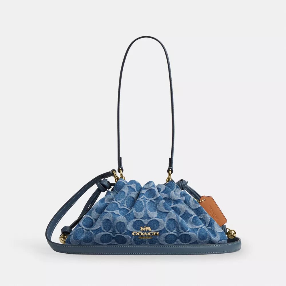 Faye skuldertaske i signaturdenim