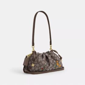 Faye skuldertasker i signatur-jacquard med blomsterbroderi