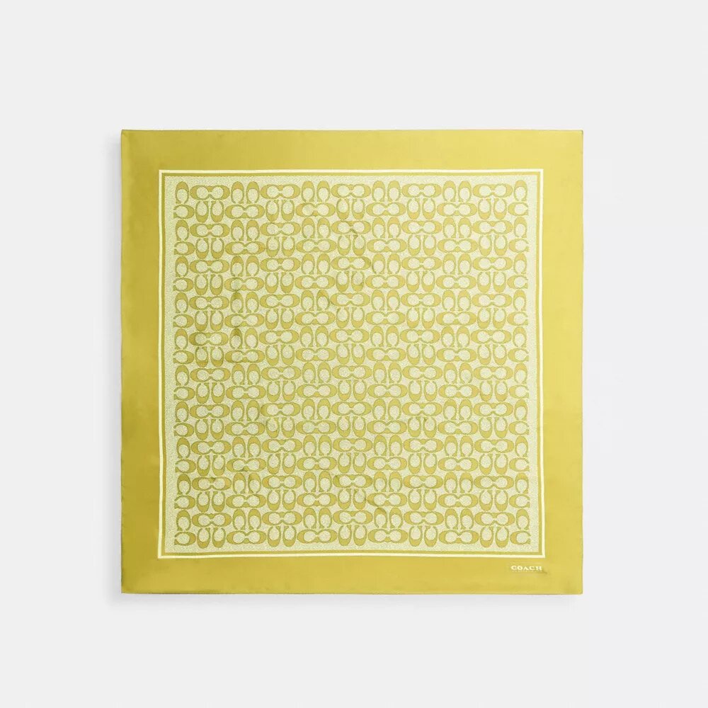 Firkantet silketørklæde med struktureret signaturprint