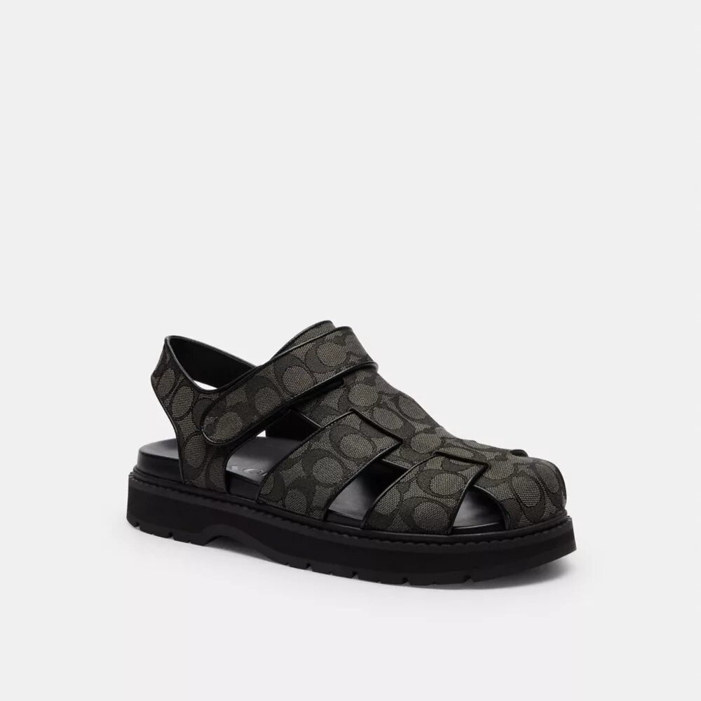 Fisherman-sandaler i signatur-jacquard