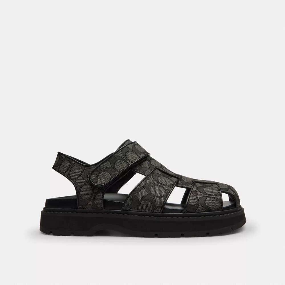 Fisherman-sandaler i signatur-jacquard