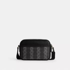 Graham-crossbody-taske i Signature Canvas med striber