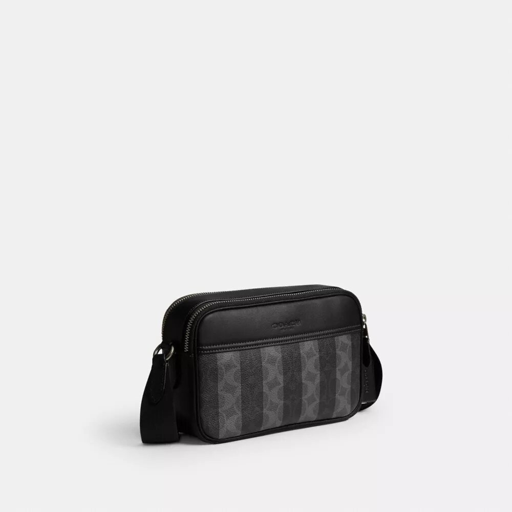 Graham-crossbody-taske i Signature Canvas med striber