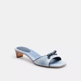 Hælsandaler med sløjfe i Loved Denim