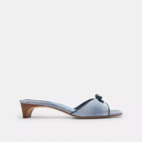 Hælsandaler med sløjfe i Loved Denim