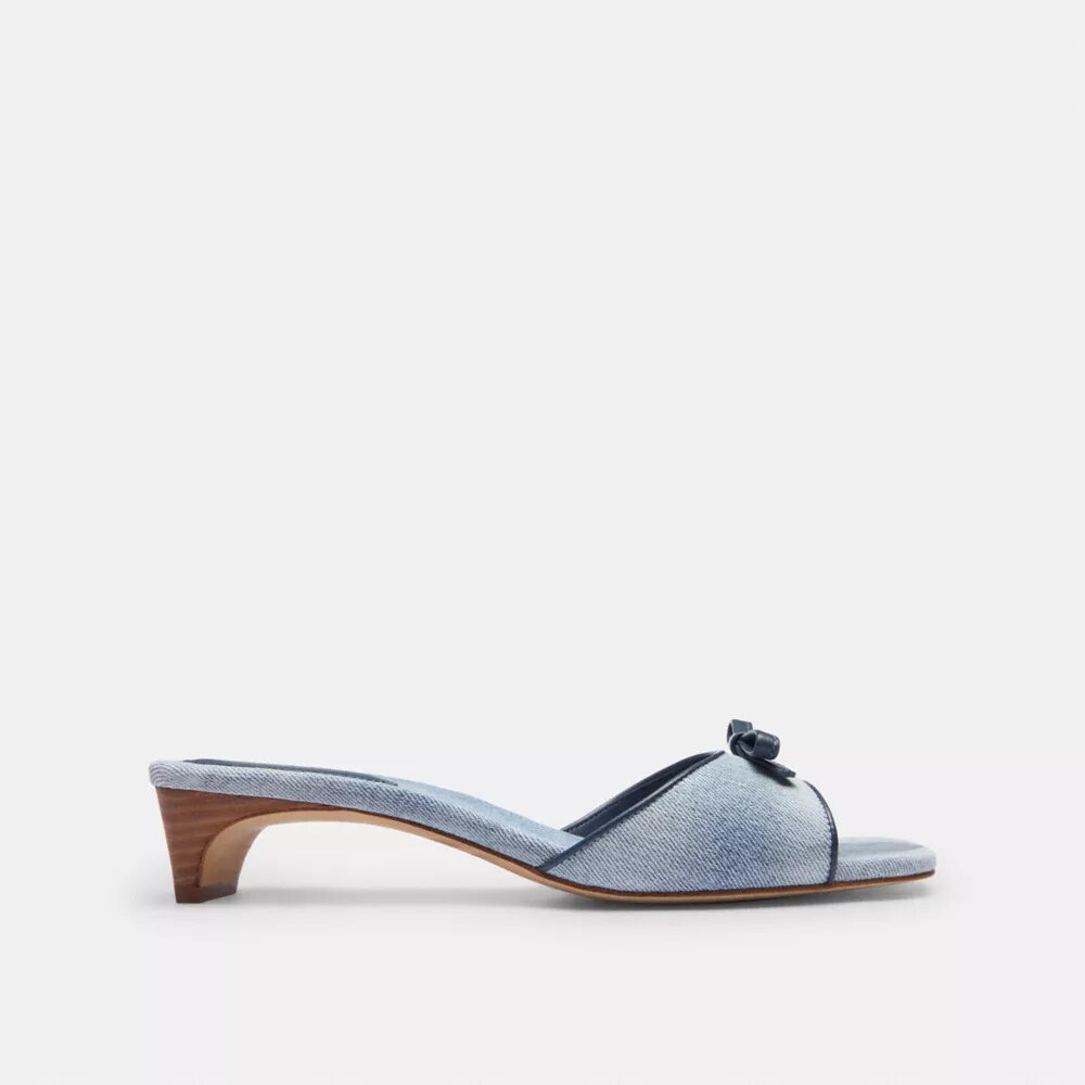Hælsandaler med sløjfe i Loved Denim