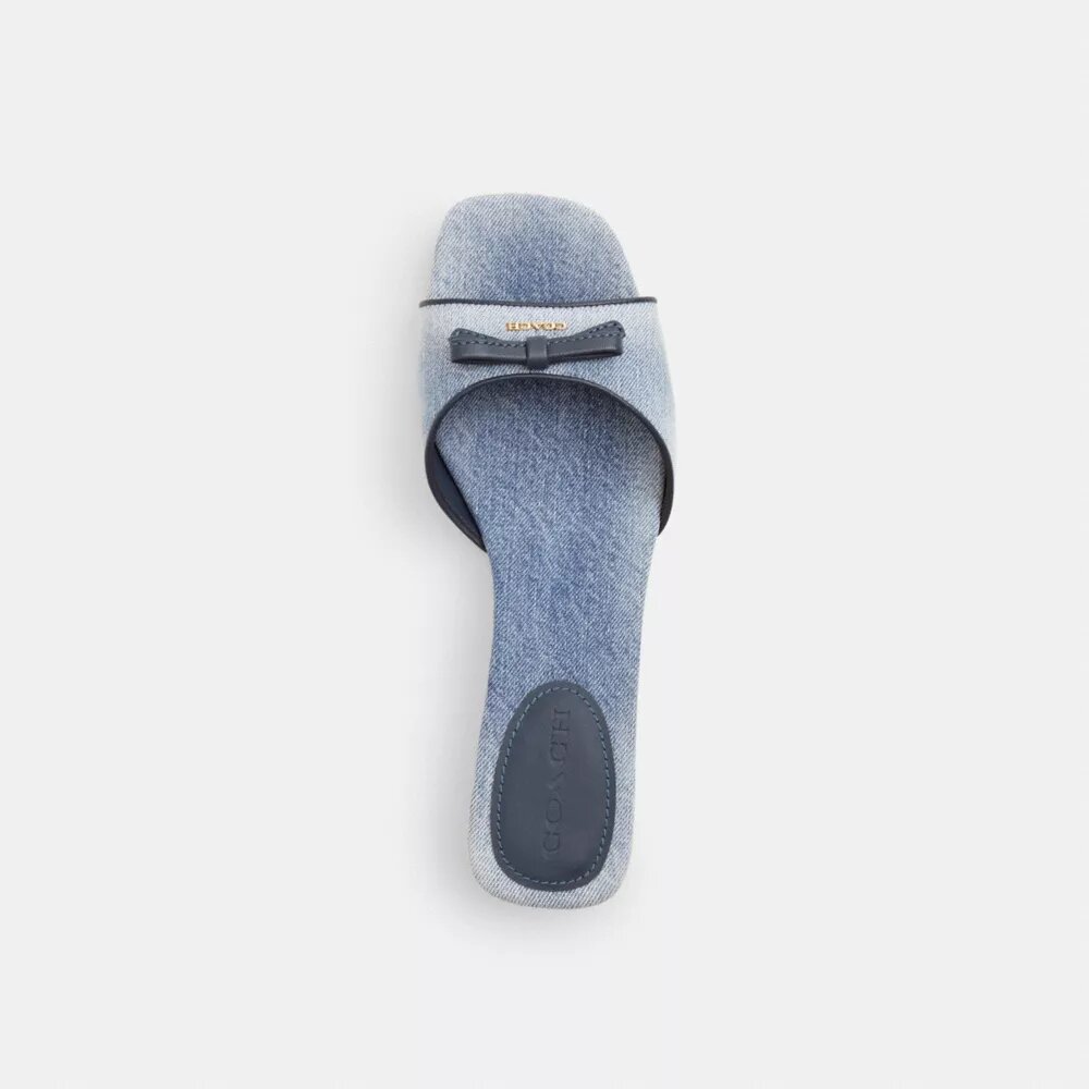 Hælsandaler med sløjfe i Loved Denim