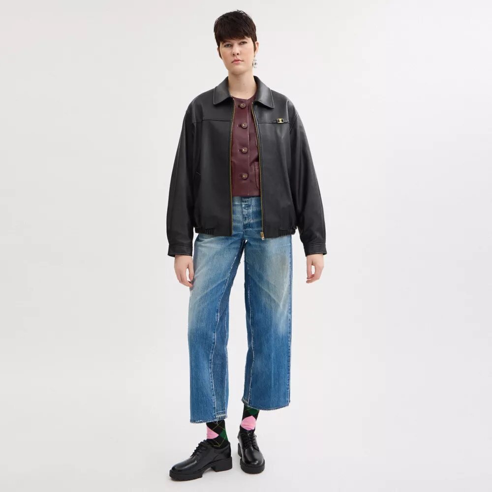 Heritage C-plakette Oversized læderjakke