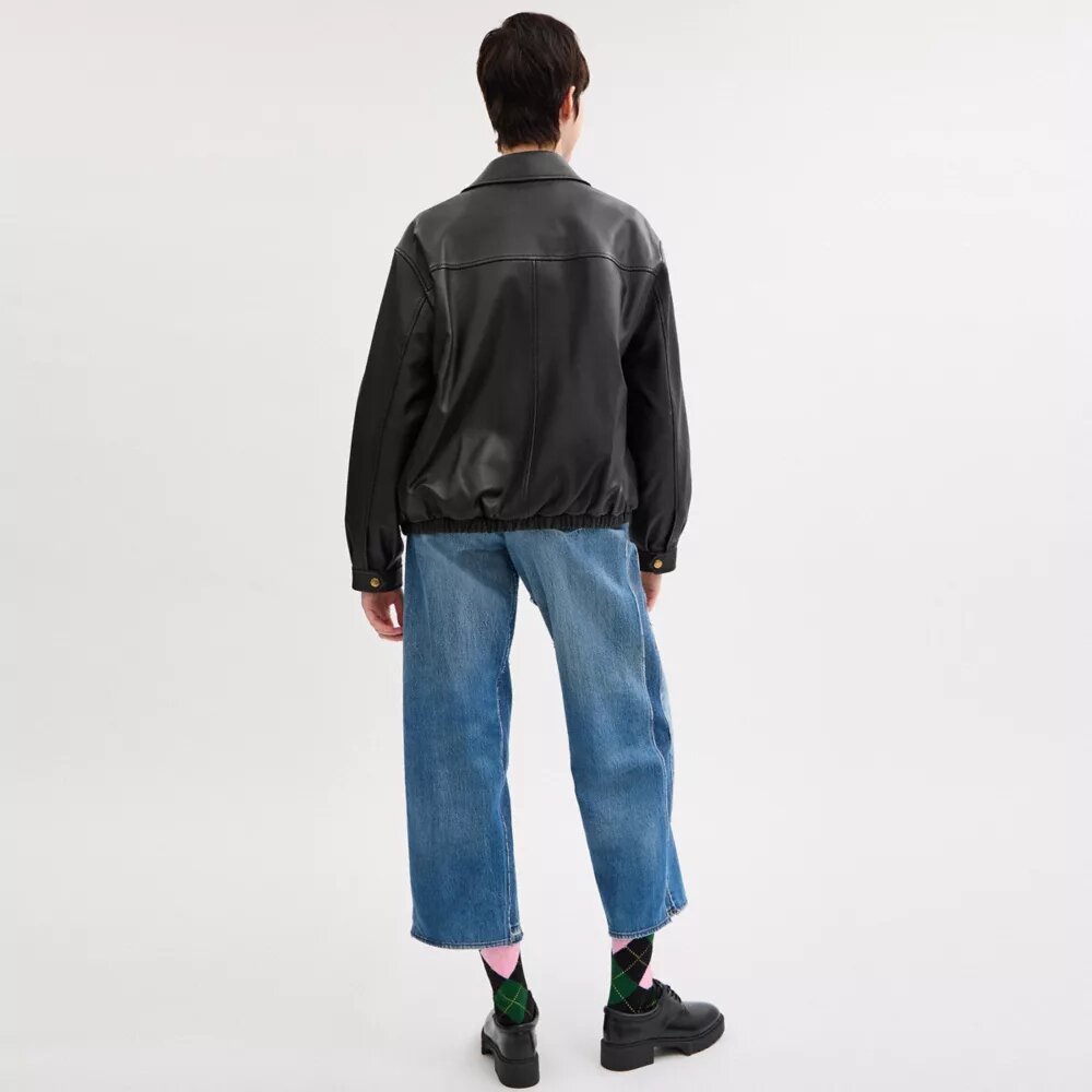 Heritage C-plakette Oversized læderjakke