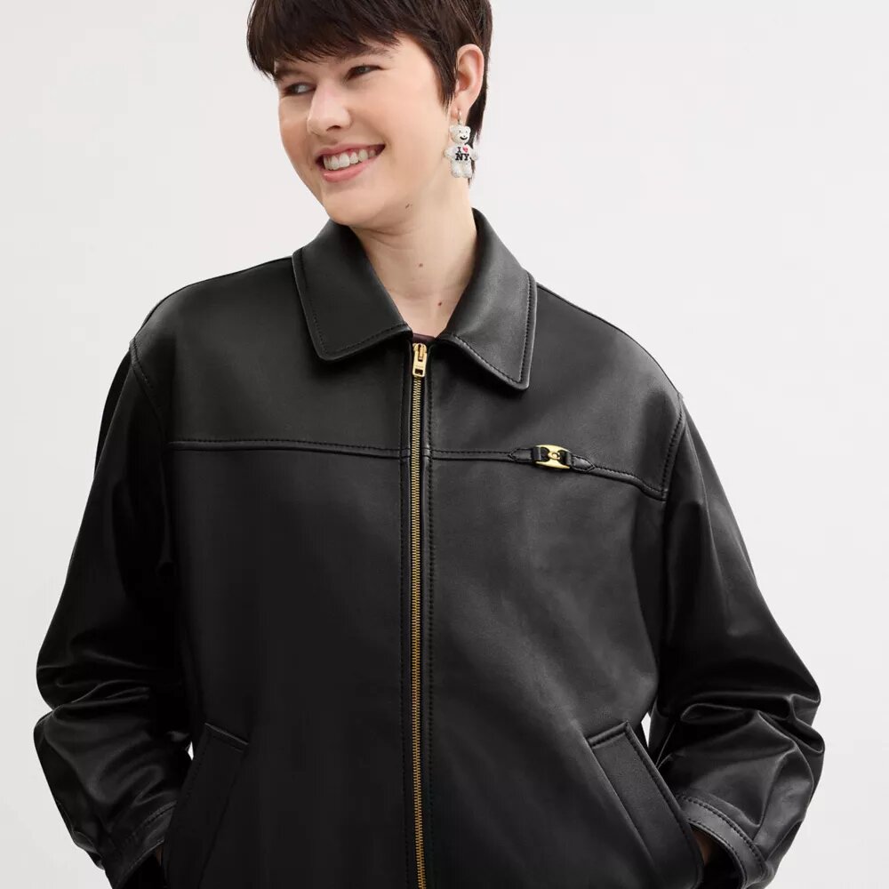 Heritage C-plakette Oversized læderjakke