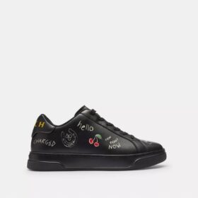Høje sneakers med skitseprint